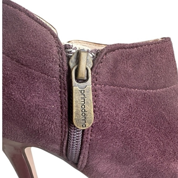PRIMADONNA Burgundy Faux Suede Leather High Heel Ankle Booties Women’s Size 36 - Picture 6 of 10